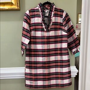 Plaid Ruffle Neck Dress